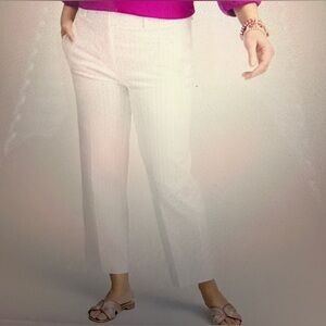 Chico's Straight-Leg Cropped Striped Pant.  NWOT